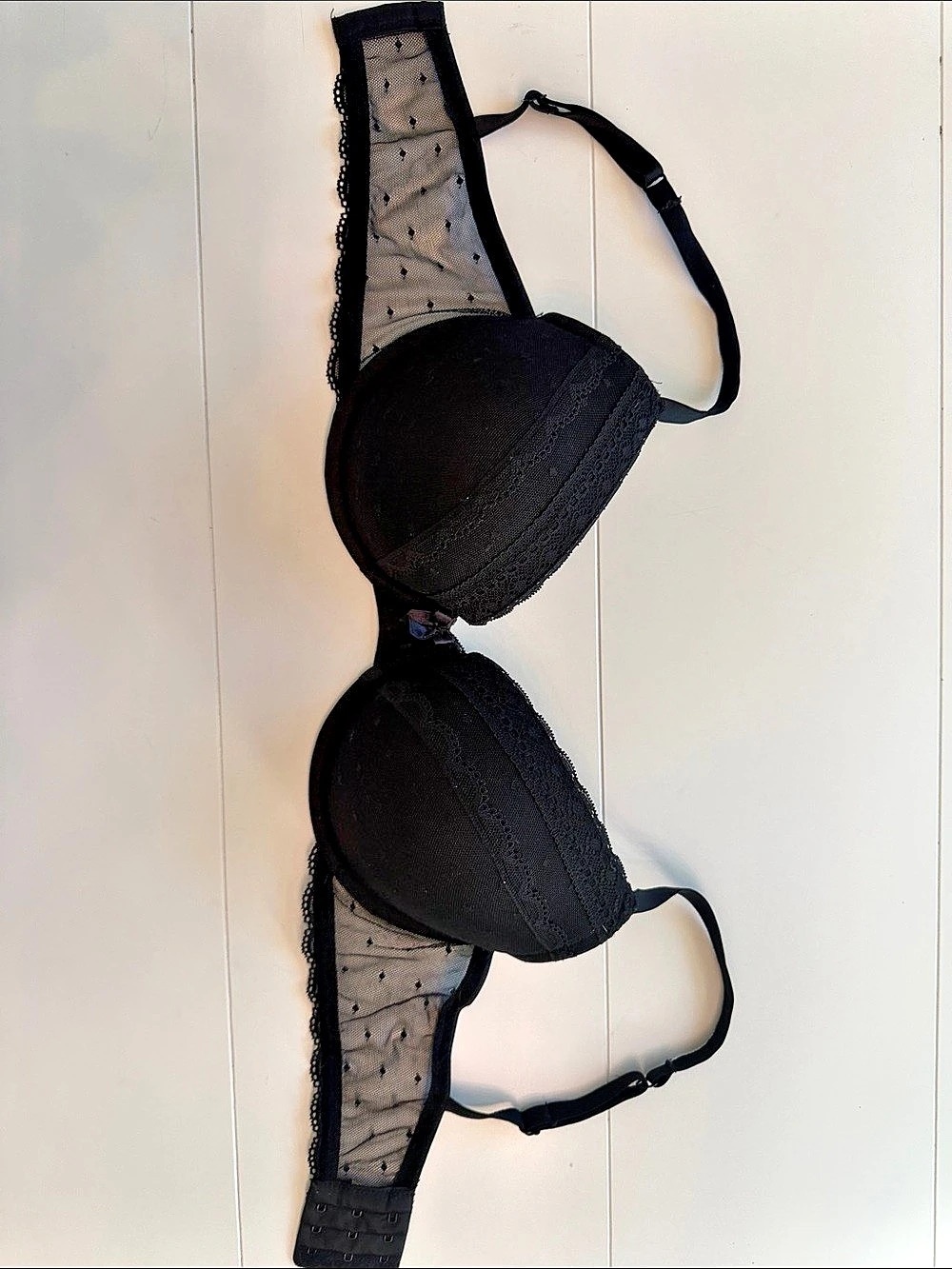 Candie's Black Polka Dot Push-Up Underwire Bra 34D